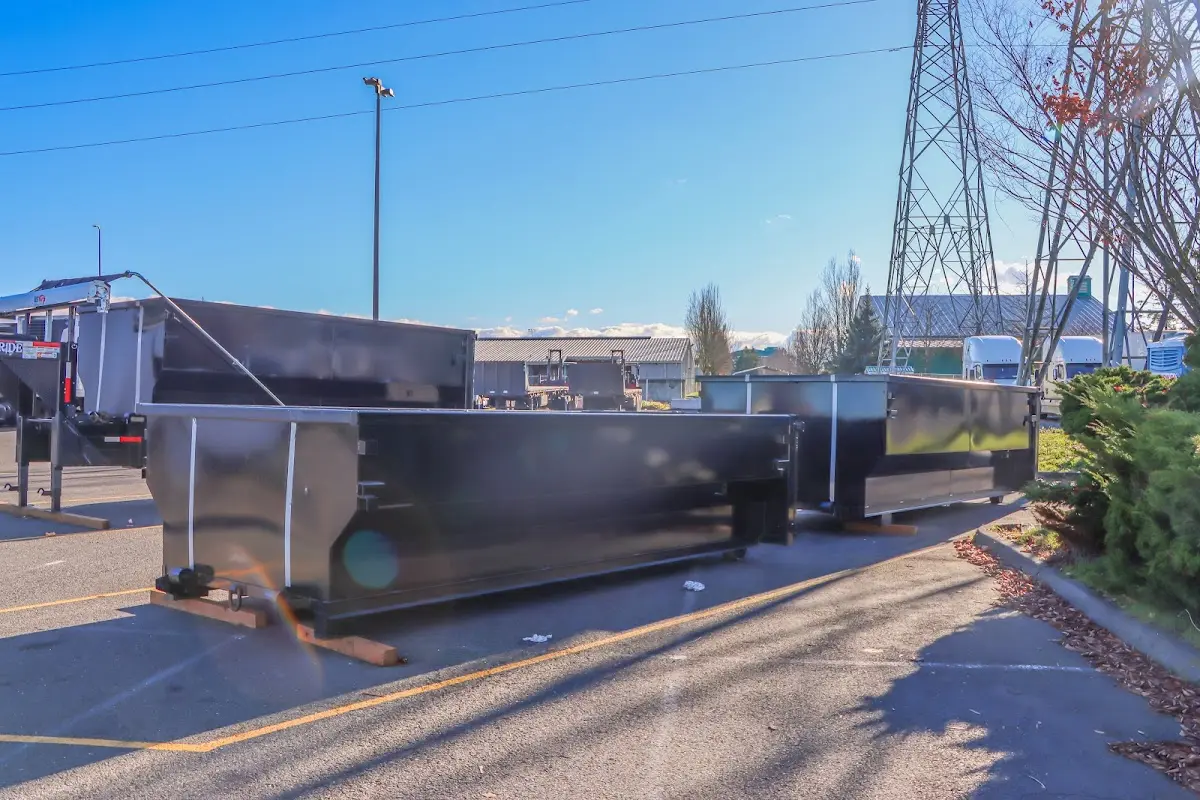 Roll-off dumpster ready for waste disposal at job site for 4 Yard Dumpster Rental in Beckett Ridge